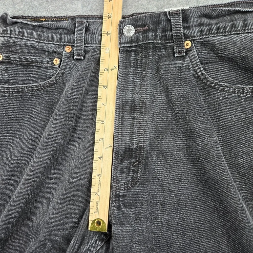 Vintage Levis 505 Jeans Mens 36x32 (Fits 34x29) Black Straight Grunge Y2K Hemmed